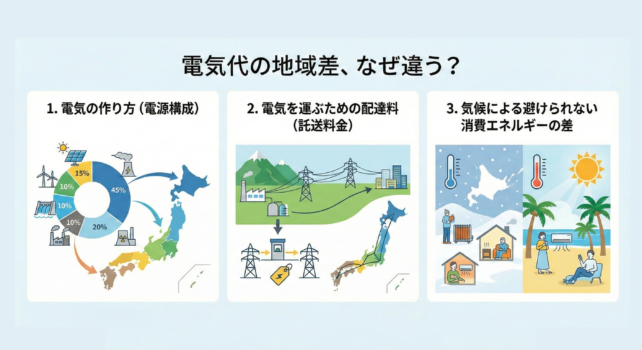 電気代、地域差