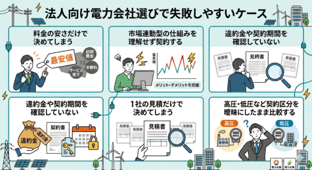 電力会社選びで失敗しやすいケース