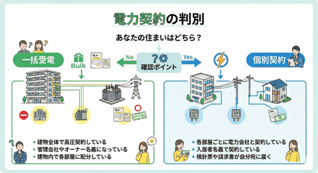 賃貸、電力会社、判別