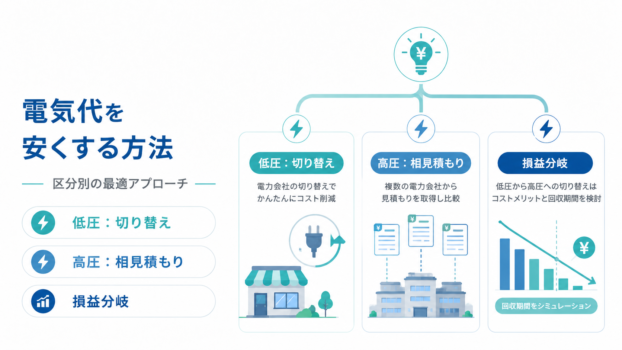 低圧高圧区分による電気代削減法
