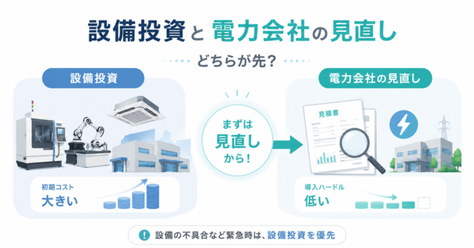 設備投資と電力会社変更の優先順位