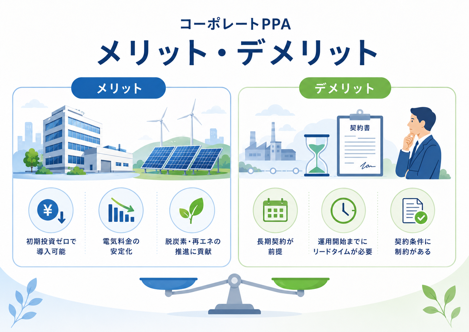 コーポレートPPA、メリット・デメリット