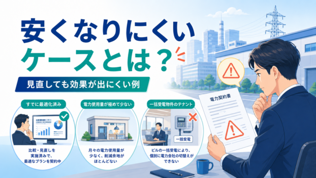 電力会社変更しても安くなりにくいケース