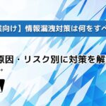 【企業向け】情報漏洩対策は何をすべき？原因・リスク別に対策を解説